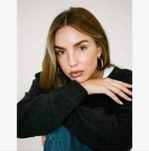 NWT $88 Rumored Cher Silver Hoop Earrings Twisted Rope Design